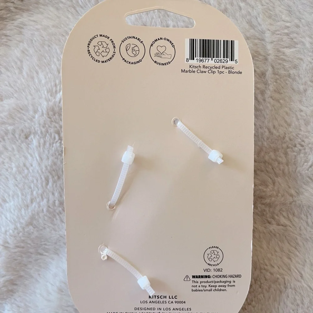 2/$20 ✨NWT Kitsch Blush Pink Marble Claw Clip Eco-Friendly